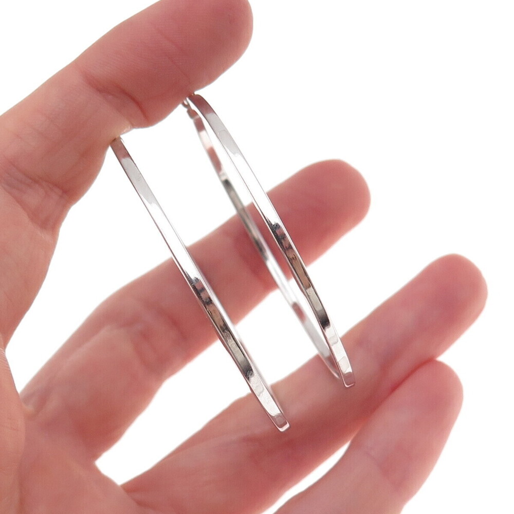 Han 925 Sterling Silver Tube Hoop Earrings